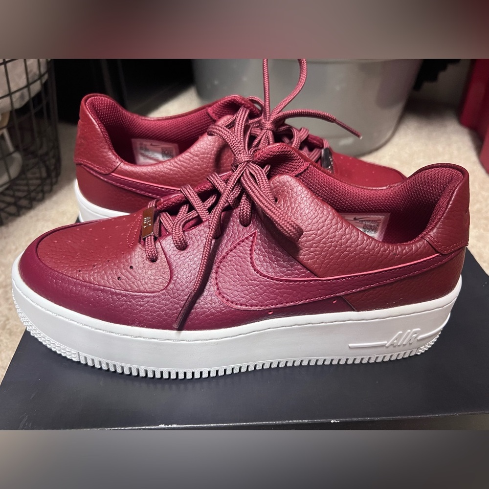Nike Airforce 1 Platform *Crimson/Burgundy color